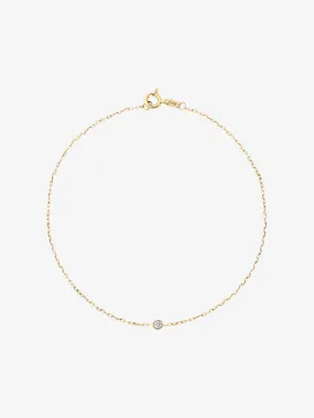 Bezel 0.03 14K Gold Bracelet w. Diamond