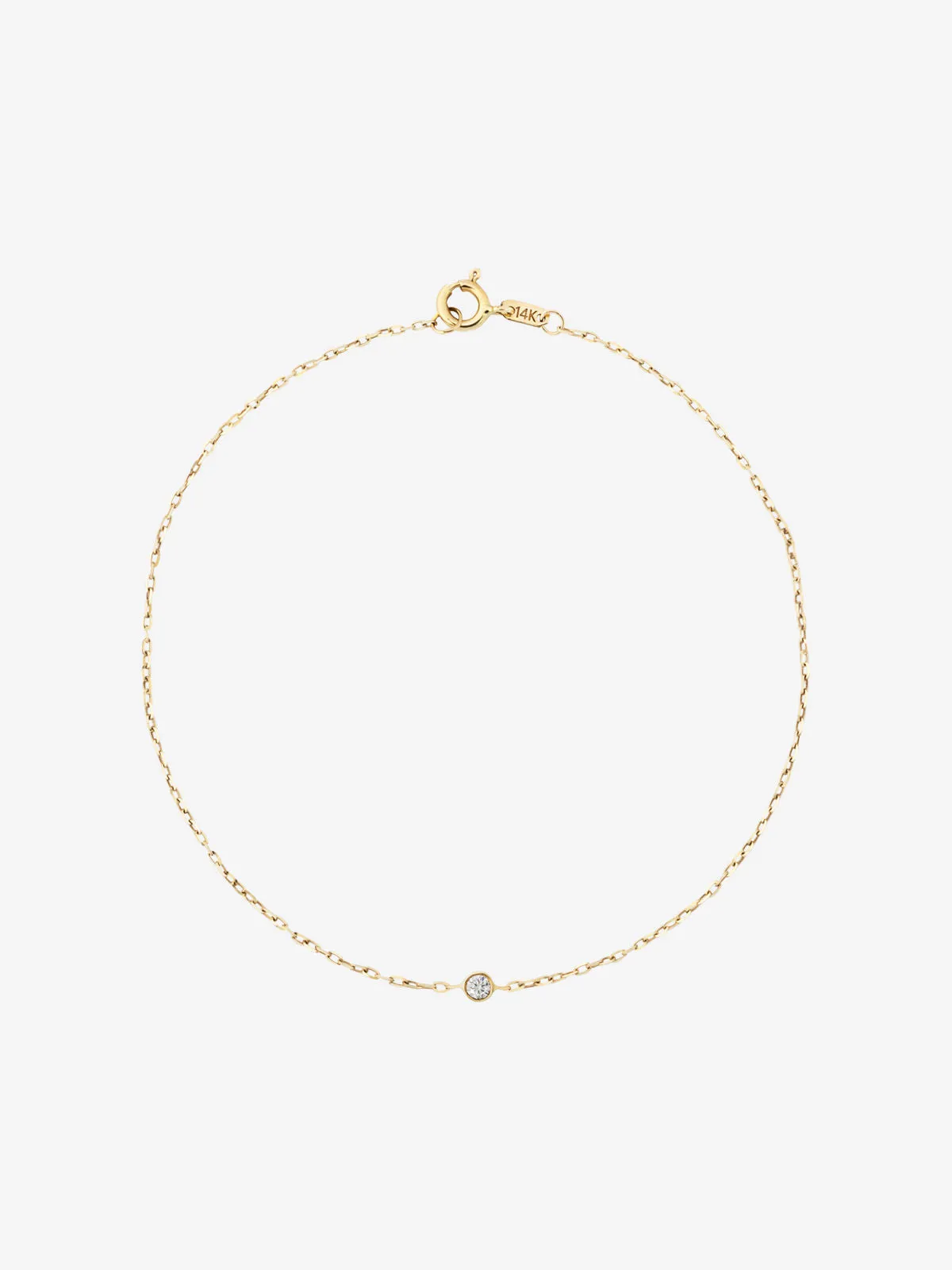 Bezel 0.03 14K Gold Bracelet w. Diamond