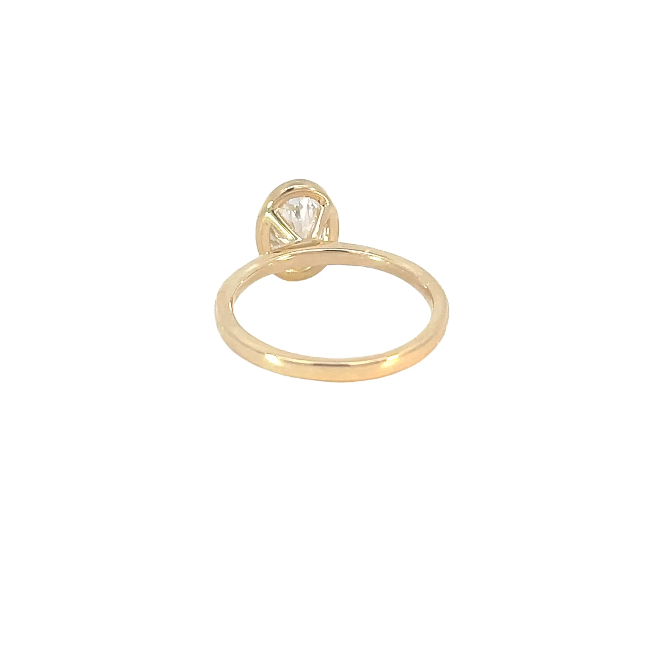 Bezel Set Oval Lab Grown Engagement Ring