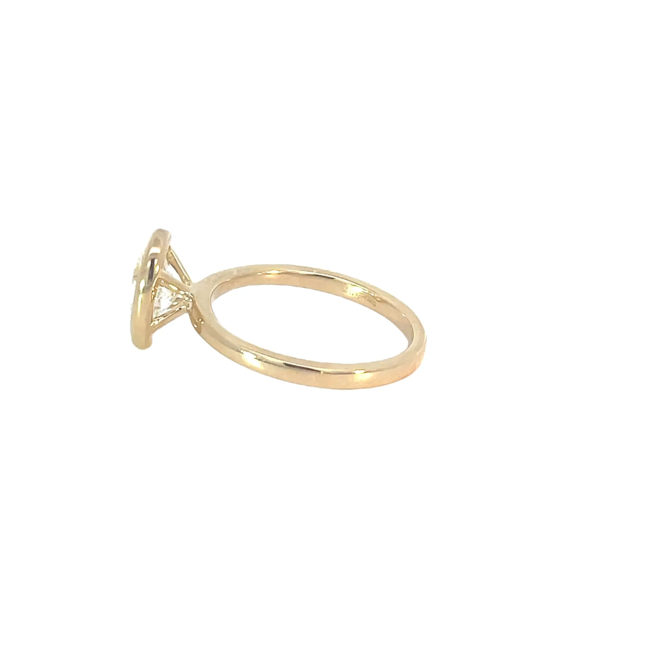 Bezel Set Oval Lab Grown Engagement Ring