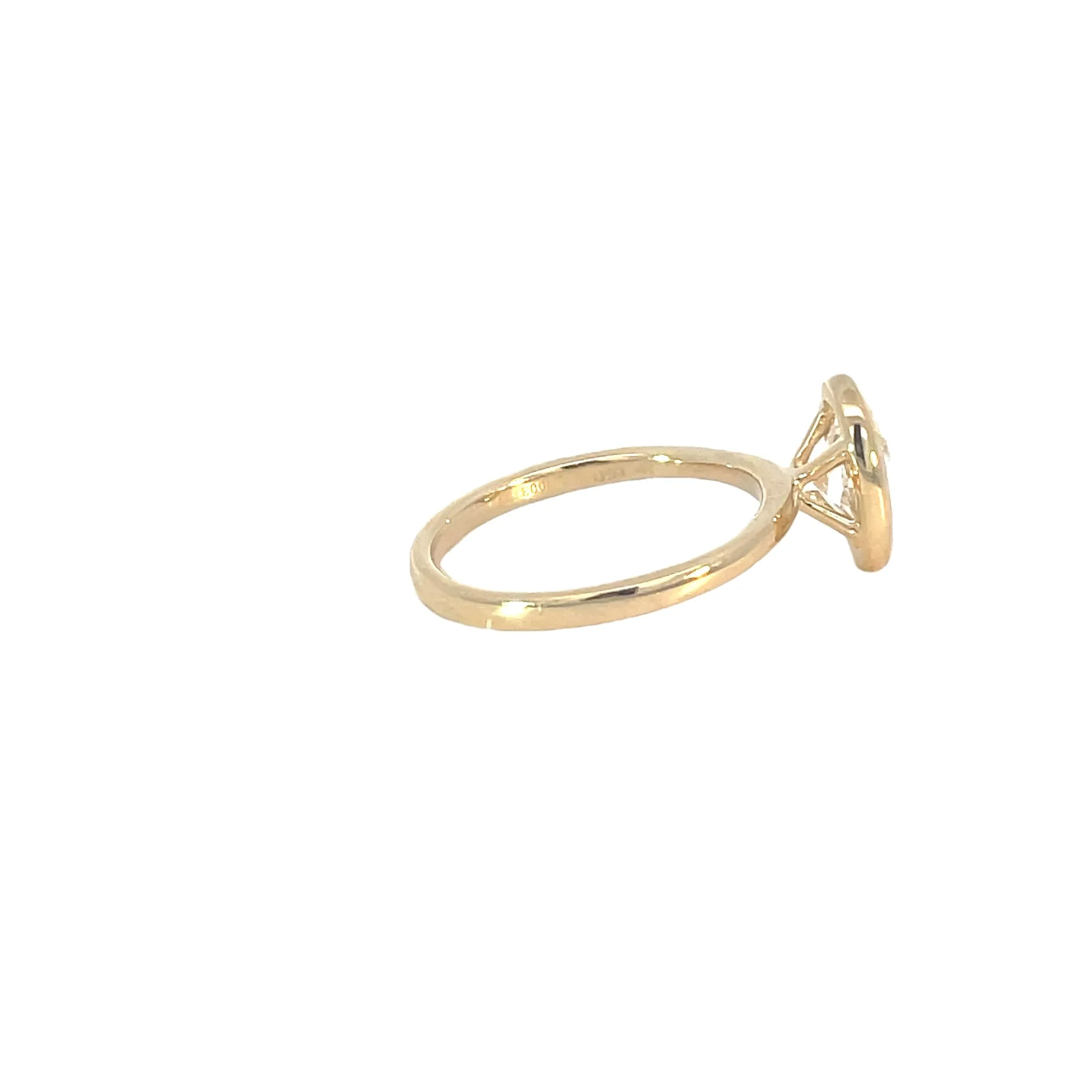 Bezel Set Oval Lab Grown Engagement Ring