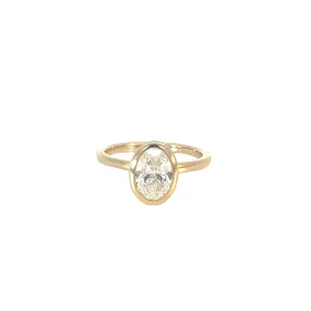 Bezel Set Oval Lab Grown Engagement Ring