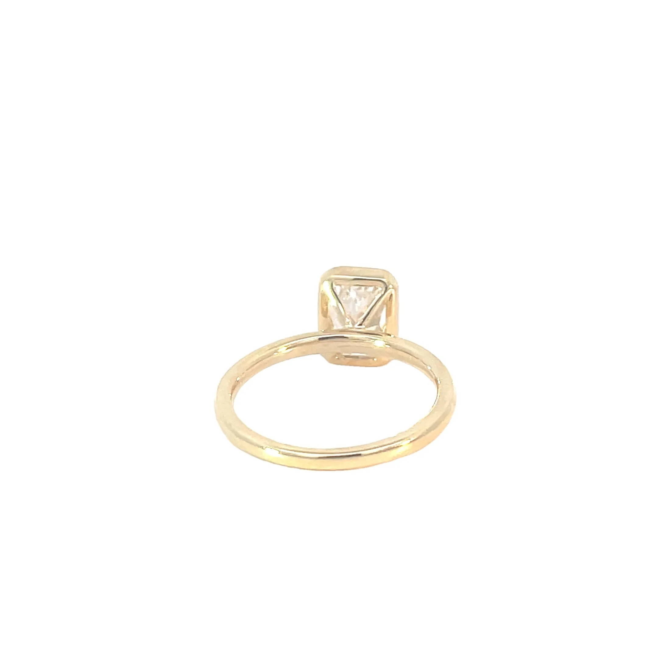 Bezel Set Radiant Lab Grown Engagement Ring