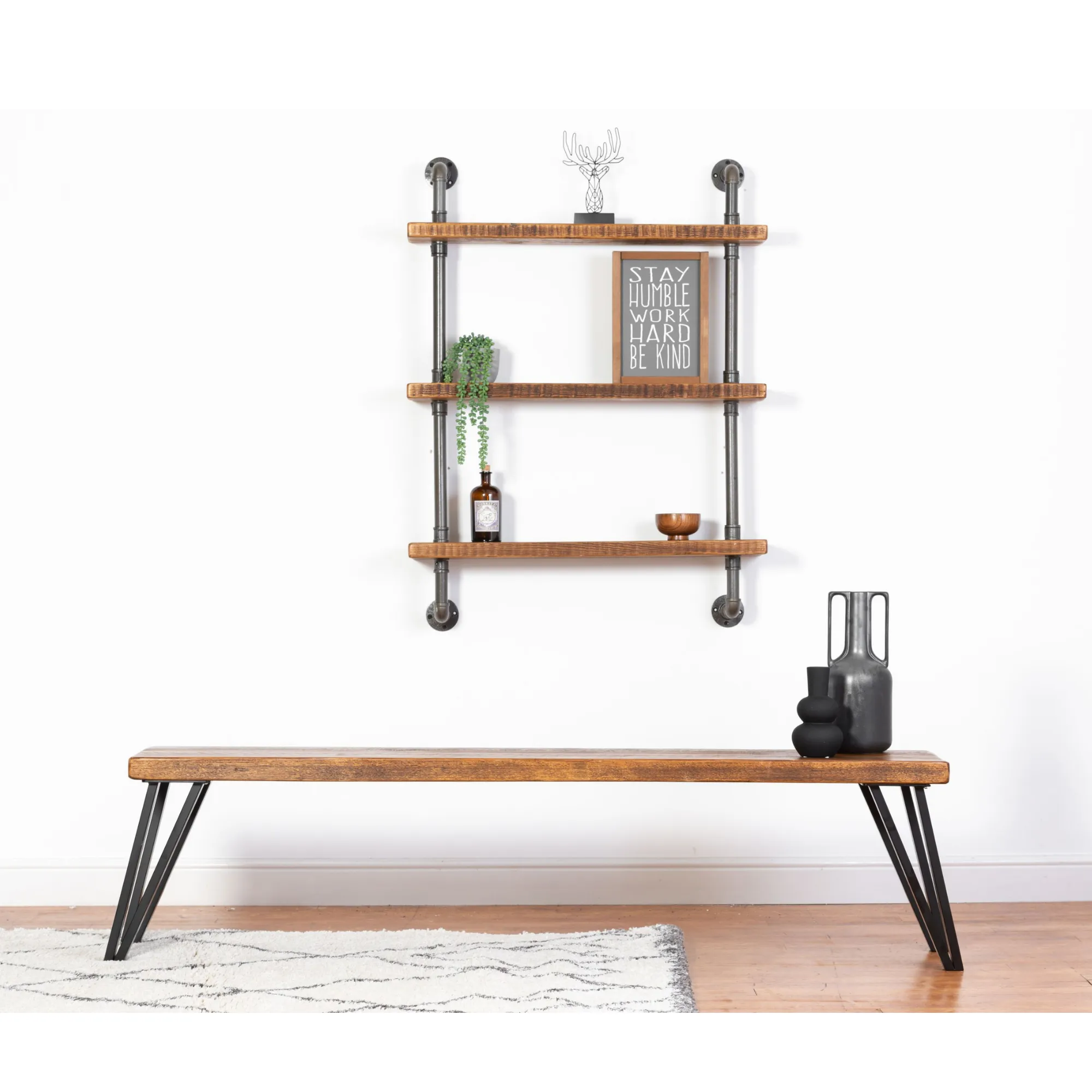 Birkhouse Industrial Bench - Box Hairpin Legs