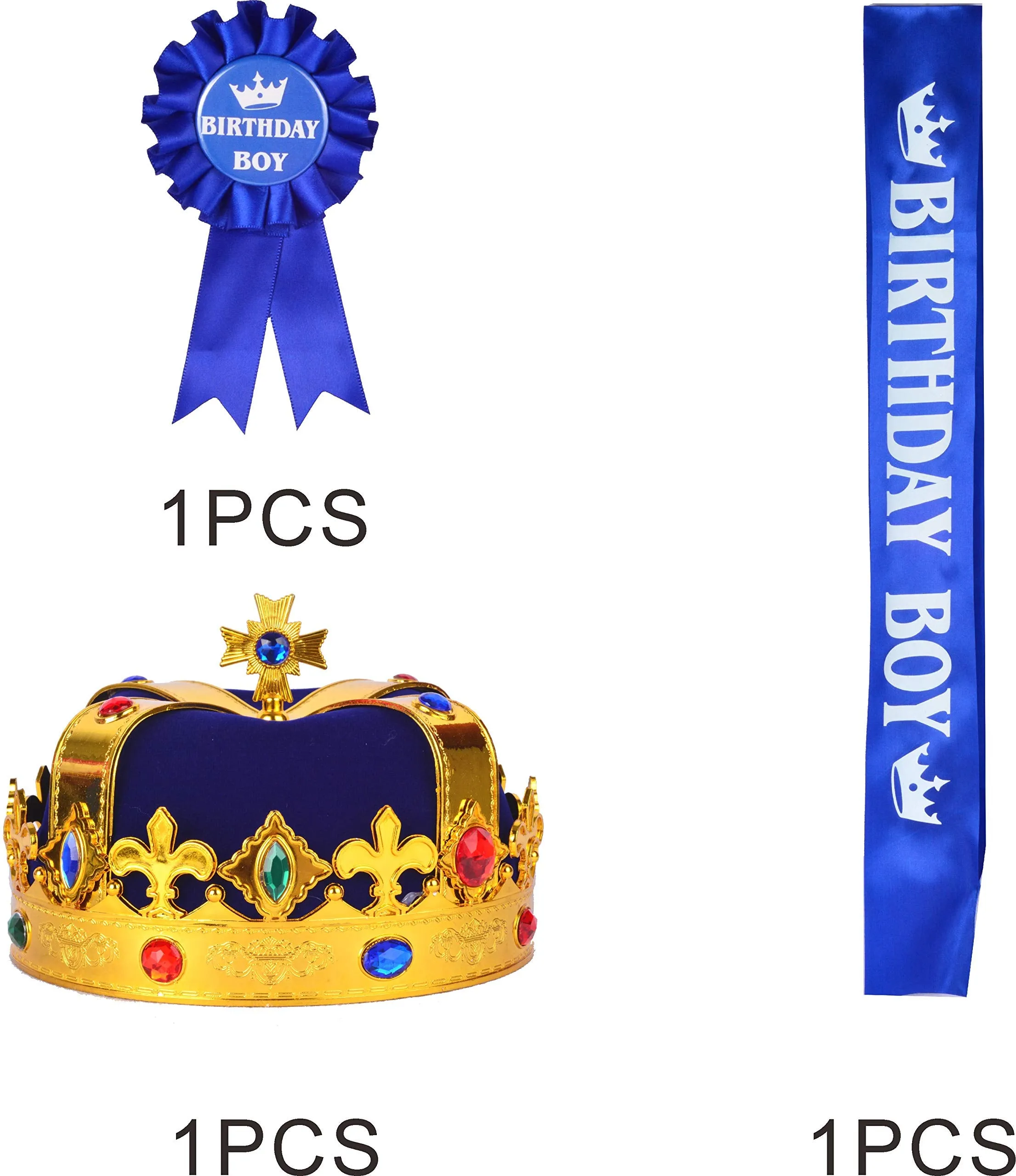 Birthday King Crown And Sash For Boy,Birthday Boy Prince Crown Sash And Pin