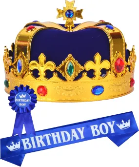 Birthday King Crown And Sash For Boy,Birthday Boy Prince Crown Sash And Pin