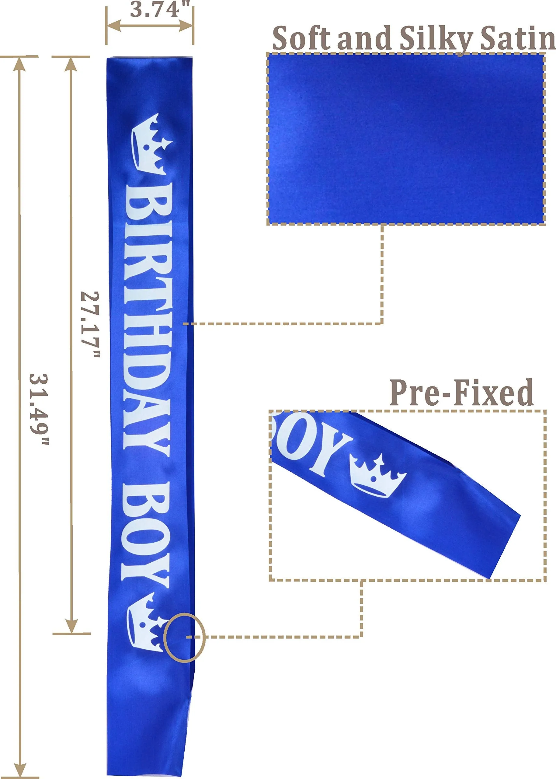 Birthday King Crown And Sash For Boy,Birthday Boy Prince Crown Sash And Pin