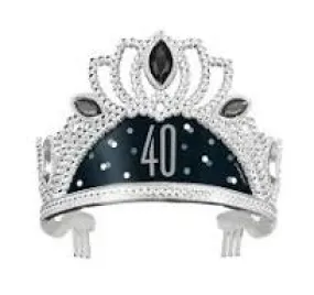 Black And Silver 40th Birthday Tiara
