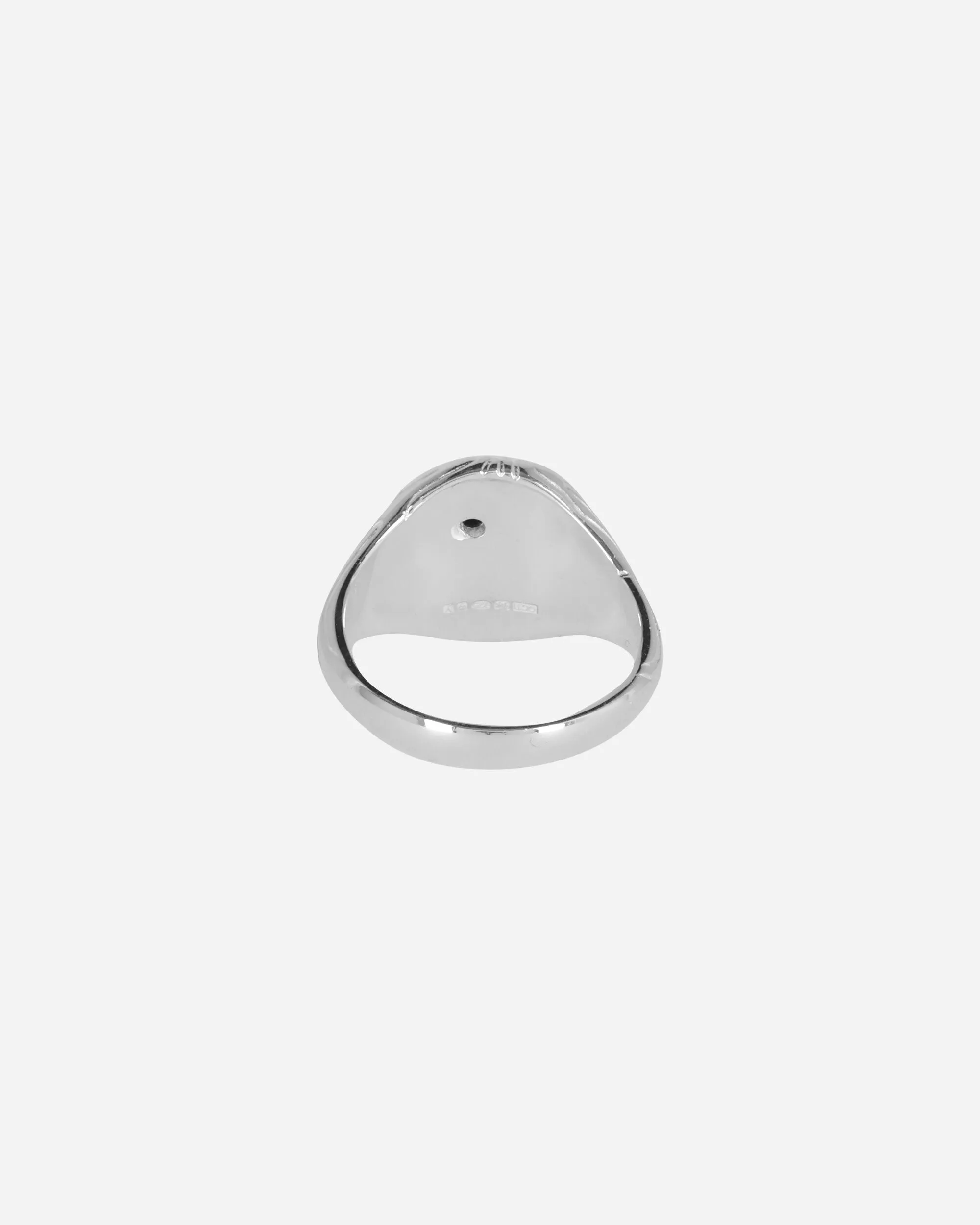 Black Diamond Globe Signet Ring Silver