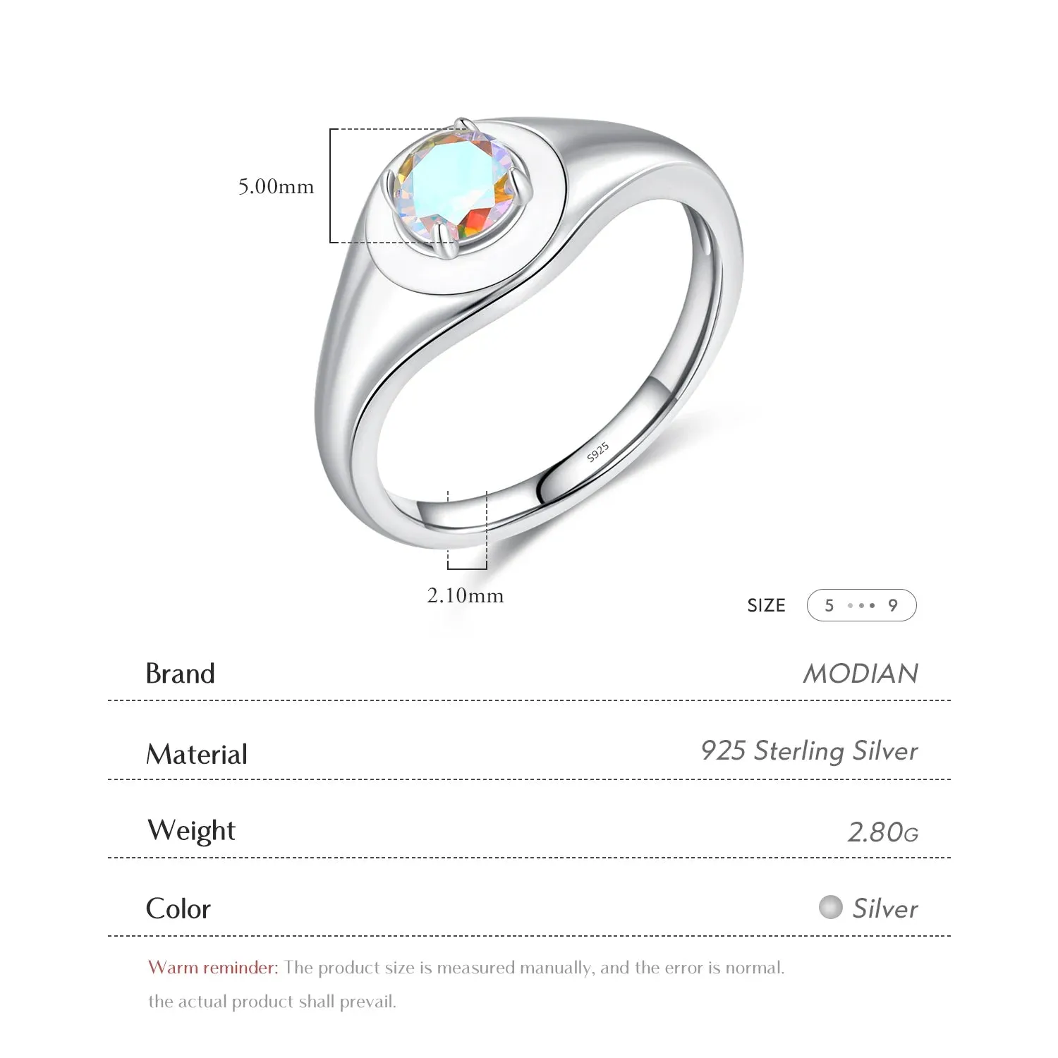 Blue Zirconia Silver Ring