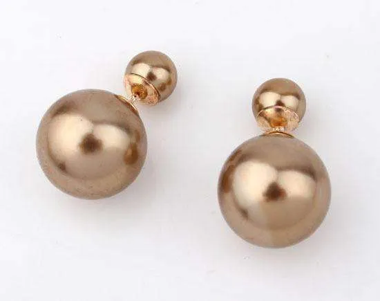 Bowling Pin Reversible Pearl Earrings - Five Colors to Choose!