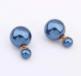 Bowling Pin Reversible Pearl Earrings - Five Colors to Choose!