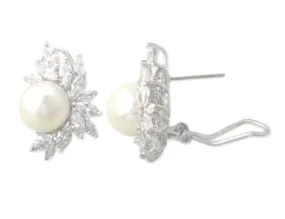 Brennley Pearl and Crystal Cluster Earrings