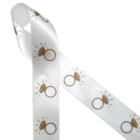 Bridal Ribbon engagement ring  printed on 1.5" satin