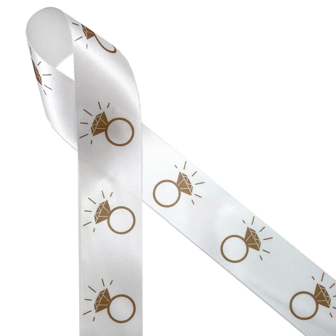Bridal Ribbon engagement ring  printed on 1.5" satin