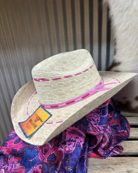 Bullhide Youth Girls' Candy Kisses Cream & Pink Western Palm Straw Cowgirl Hat 2458