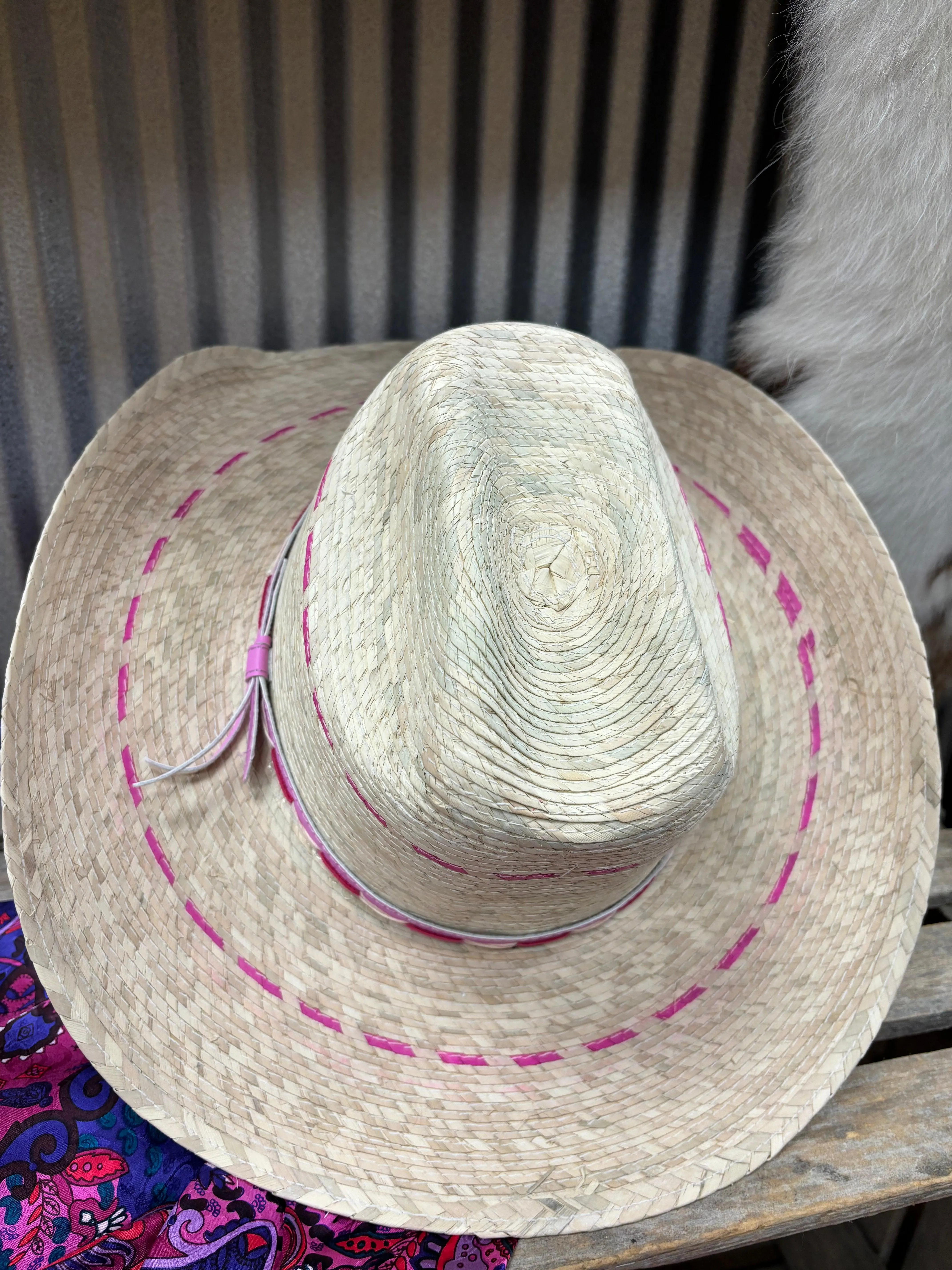 Bullhide Youth Girls' Candy Kisses Cream & Pink Western Palm Straw Cowgirl Hat 2458