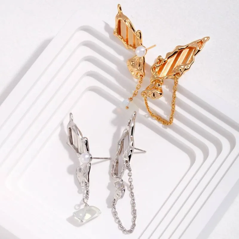 Butterfly Stud Earrings-Gold Vermeil