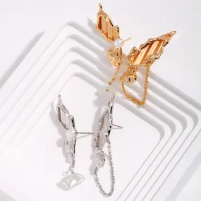 Butterfly Stud Earrings-Gold Vermeil