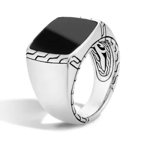 Carved Signet Ring, Sterling Silver - RBS996691BJ