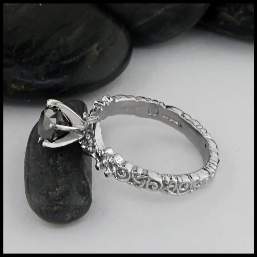 Celtic Scroll Ring with Diamonds