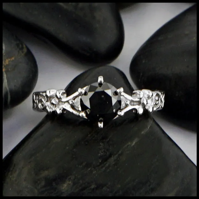 Celtic Scroll Ring with Diamonds