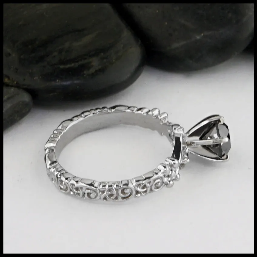Celtic Scroll Ring with Diamonds