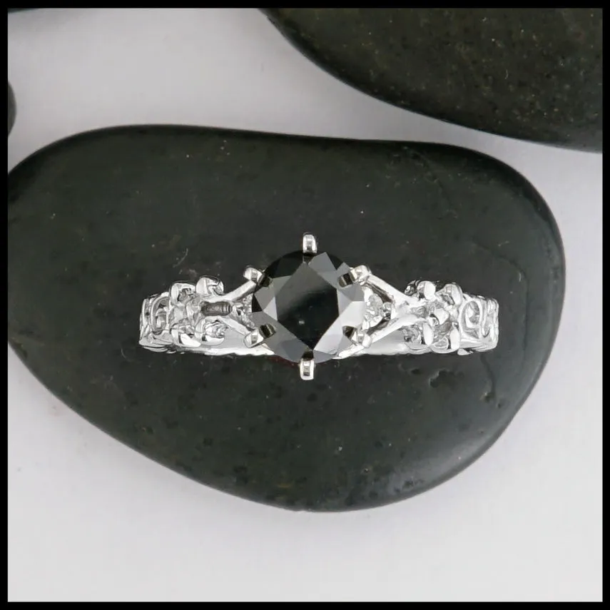 Celtic Scroll Ring with Diamonds