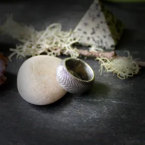 Cephalopod Ring. Cuttlebone Cast Sterling Silver Ring size UK L US 6