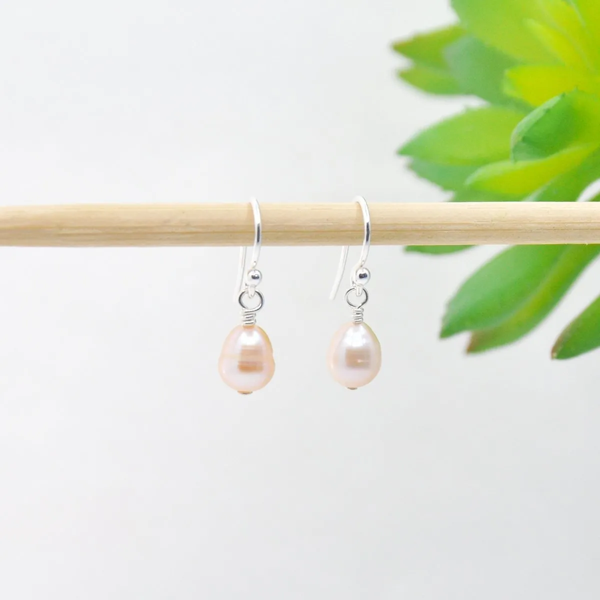 Champagne Freshwater Pearl Drop Earrings