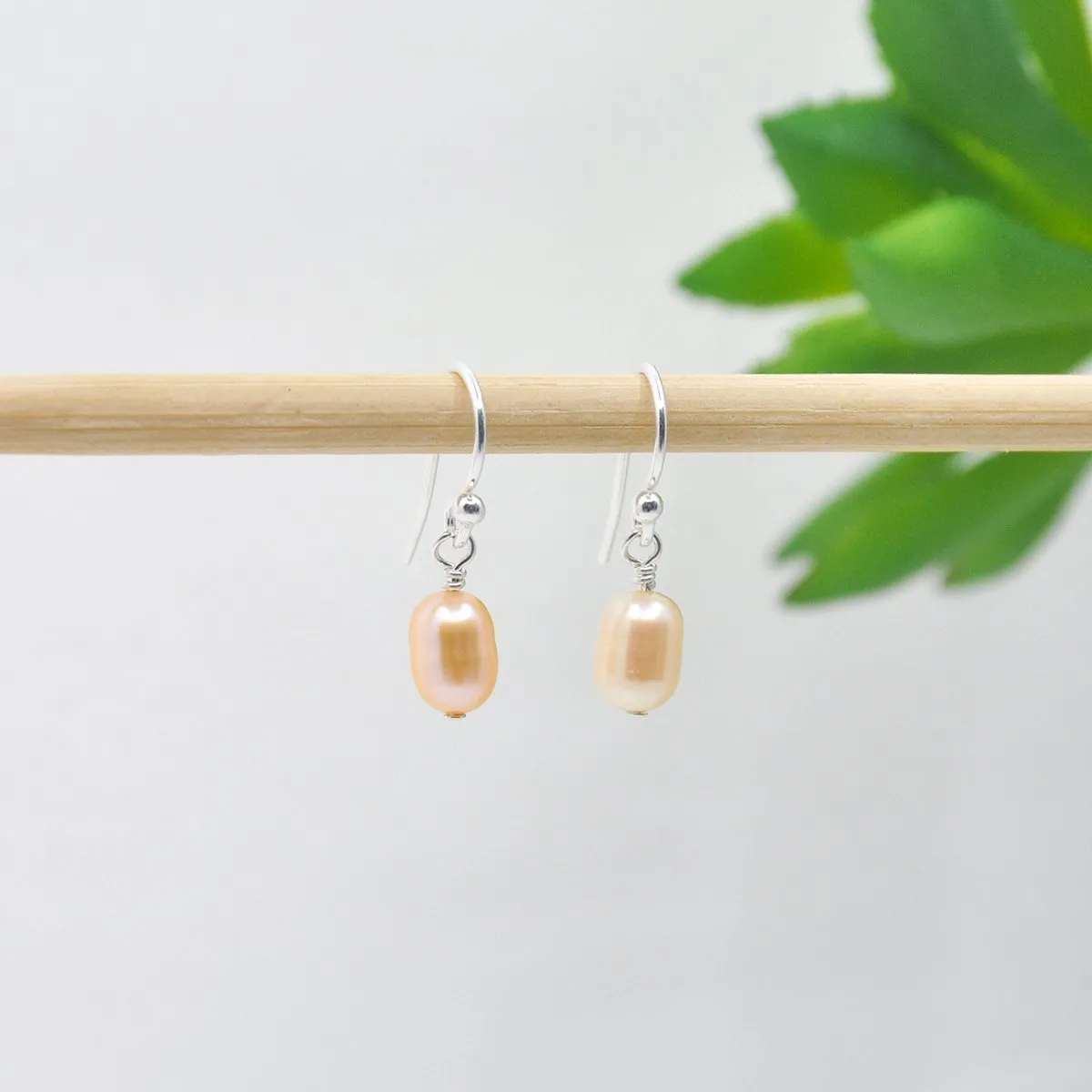 Champagne Freshwater Pearl Drop Earrings