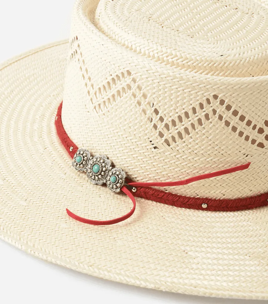 Charlie 1 Horse Natural Painted Borders Straw Cowgirl Hat CSPNTB-2540