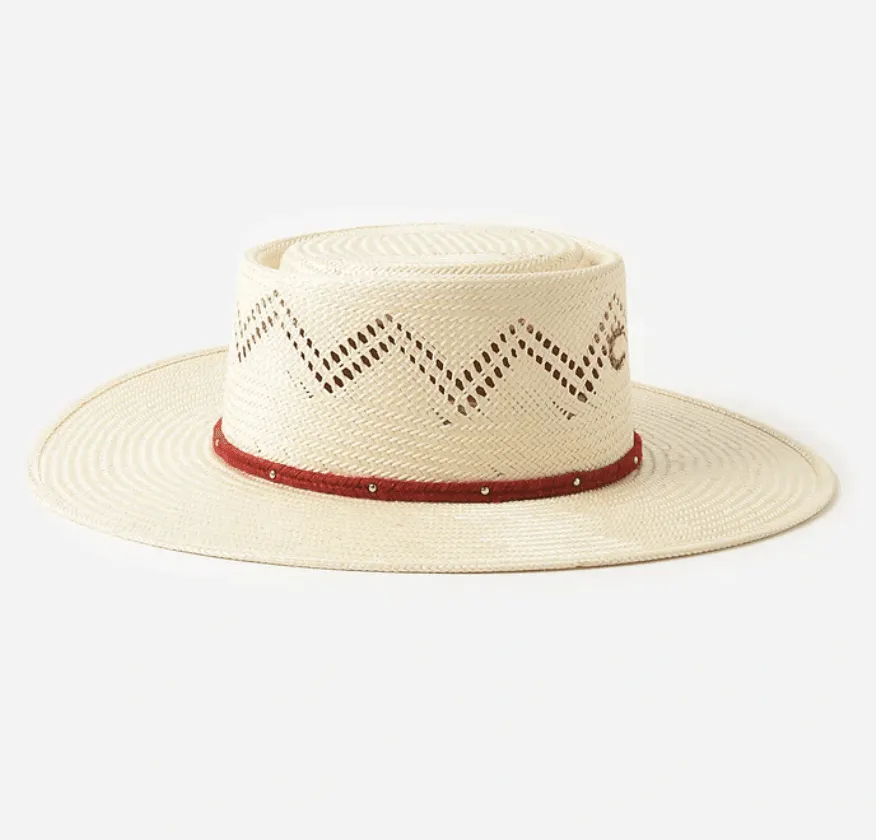 Charlie 1 Horse Natural Painted Borders Straw Cowgirl Hat CSPNTB-2540