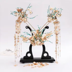 Charm Pearl Tassel Hairpin Chinese Wedding Bridal Headwear
