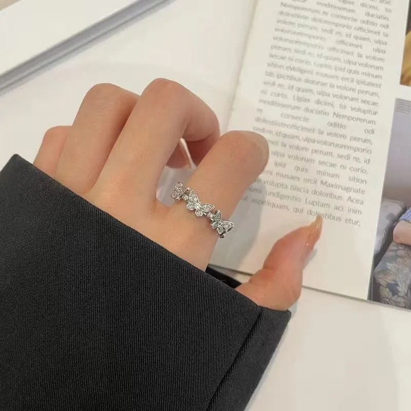 Charming Silver Butterfly Ring