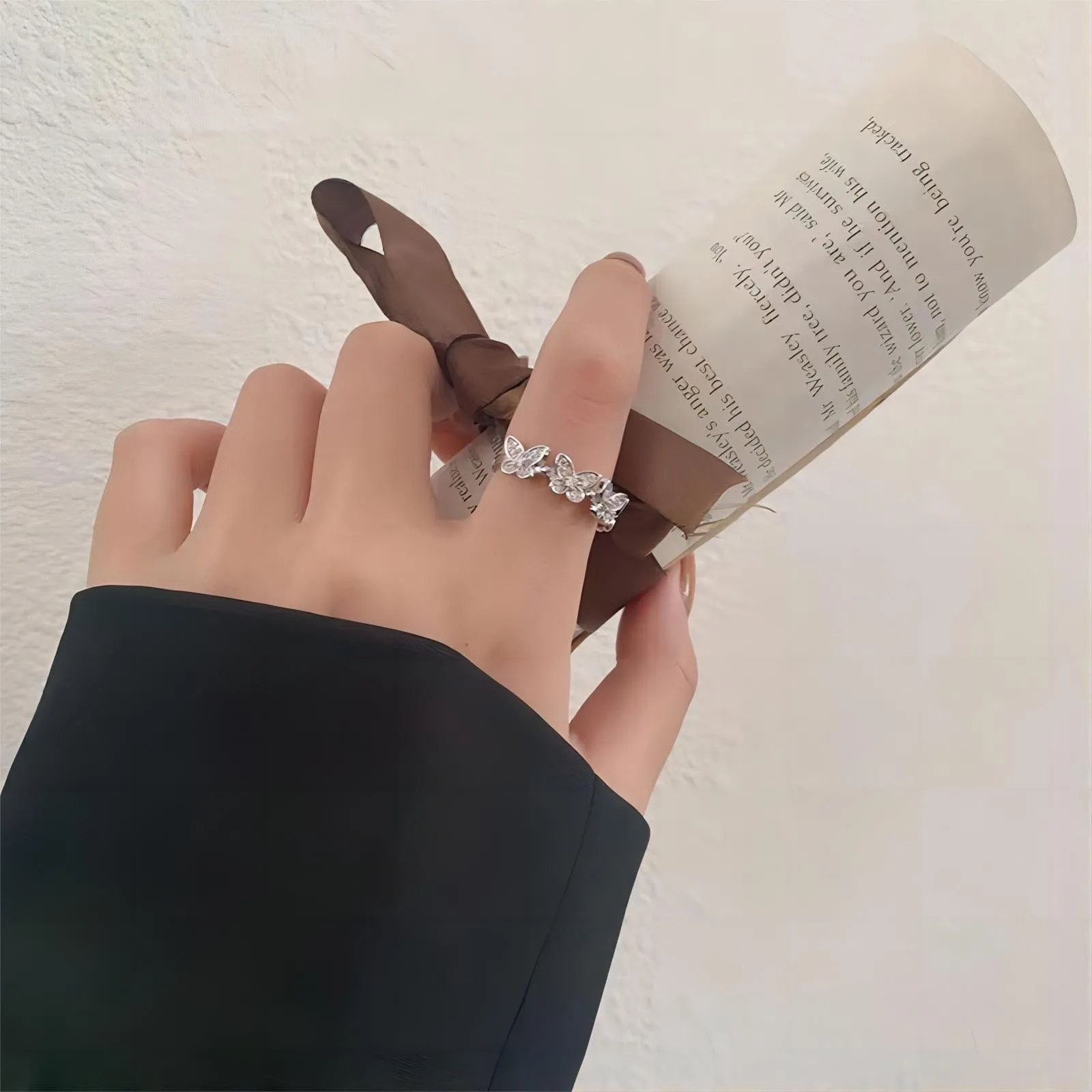 Charming Silver Butterfly Ring