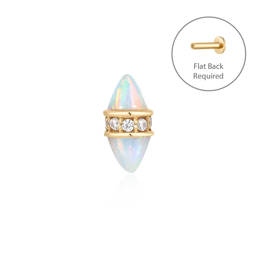 CHER | Double Opal Threadless Flatback Earring