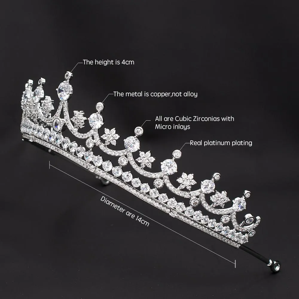 Classic Design Cubic Zirconia Wedding Bridal Tiara Crown CH10342