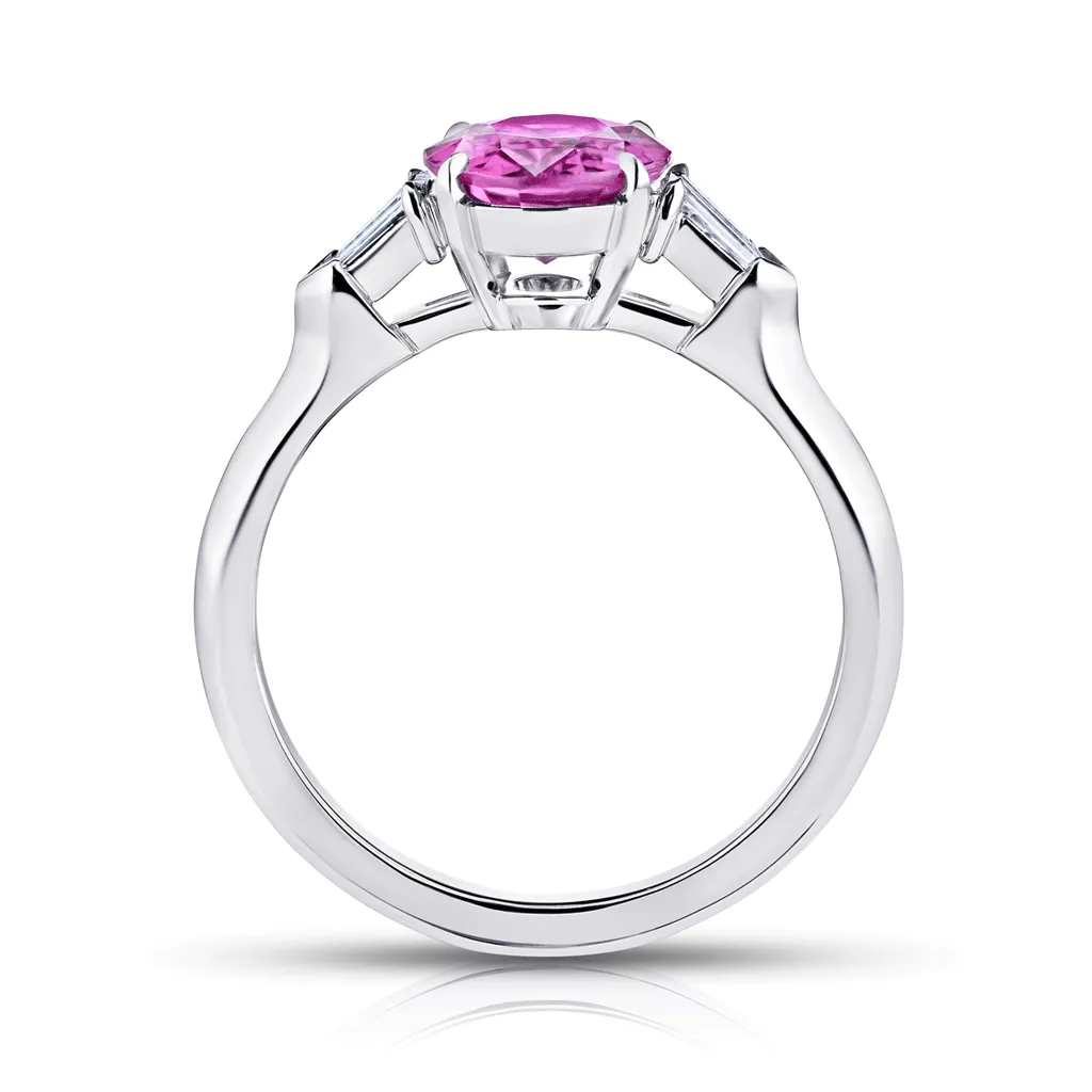 Classic Oval Pink Sapphire Diamond Engagement Ring