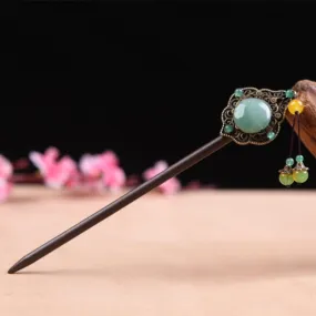 Classical Green Jade Headdress Hairpin