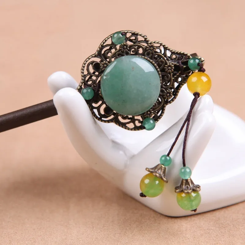 Classical Green Jade Headdress Hairpin