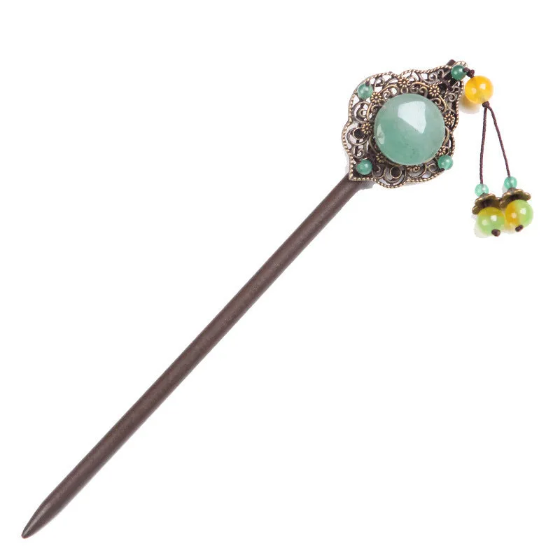Classical Green Jade Headdress Hairpin
