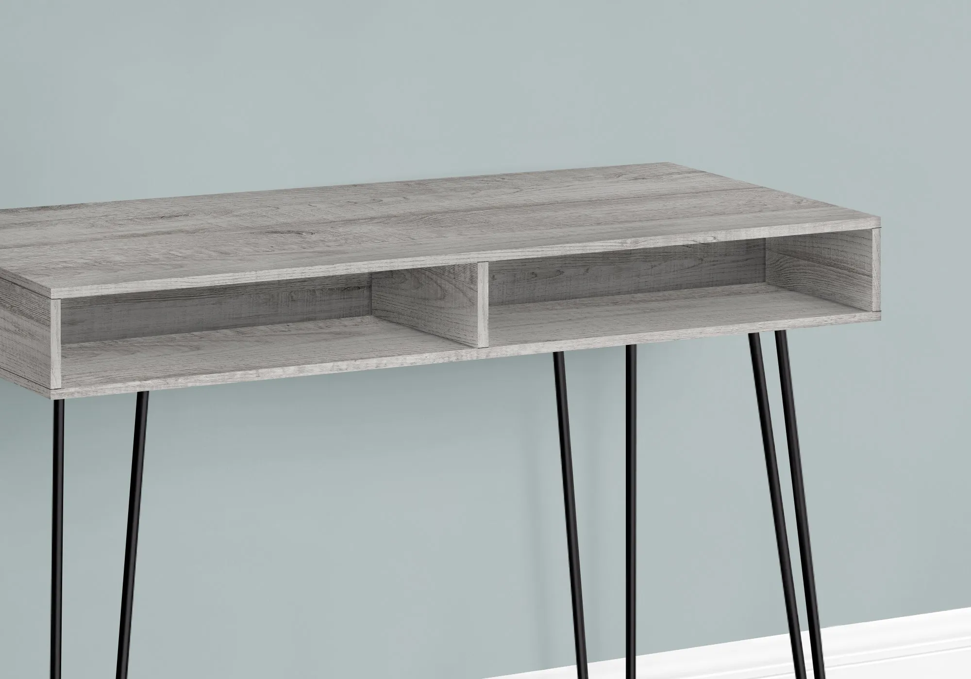 Computer Desk - 40"L / Grey / Black Metal