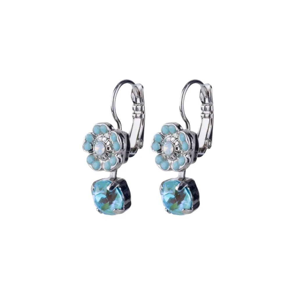Cosmos Drop Leverback Earrings in "Aegean Coast" *Custom*