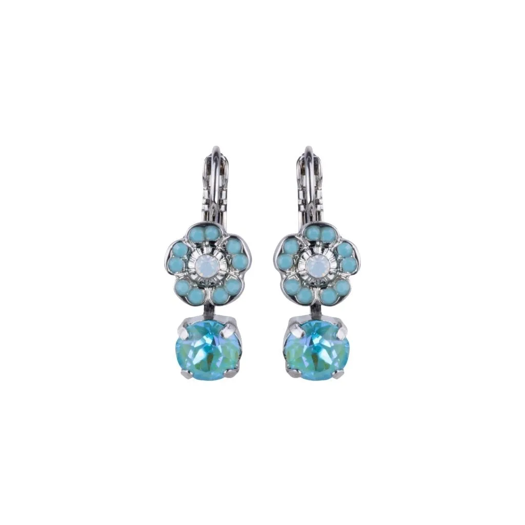 Cosmos Drop Leverback Earrings in "Aegean Coast" *Custom*