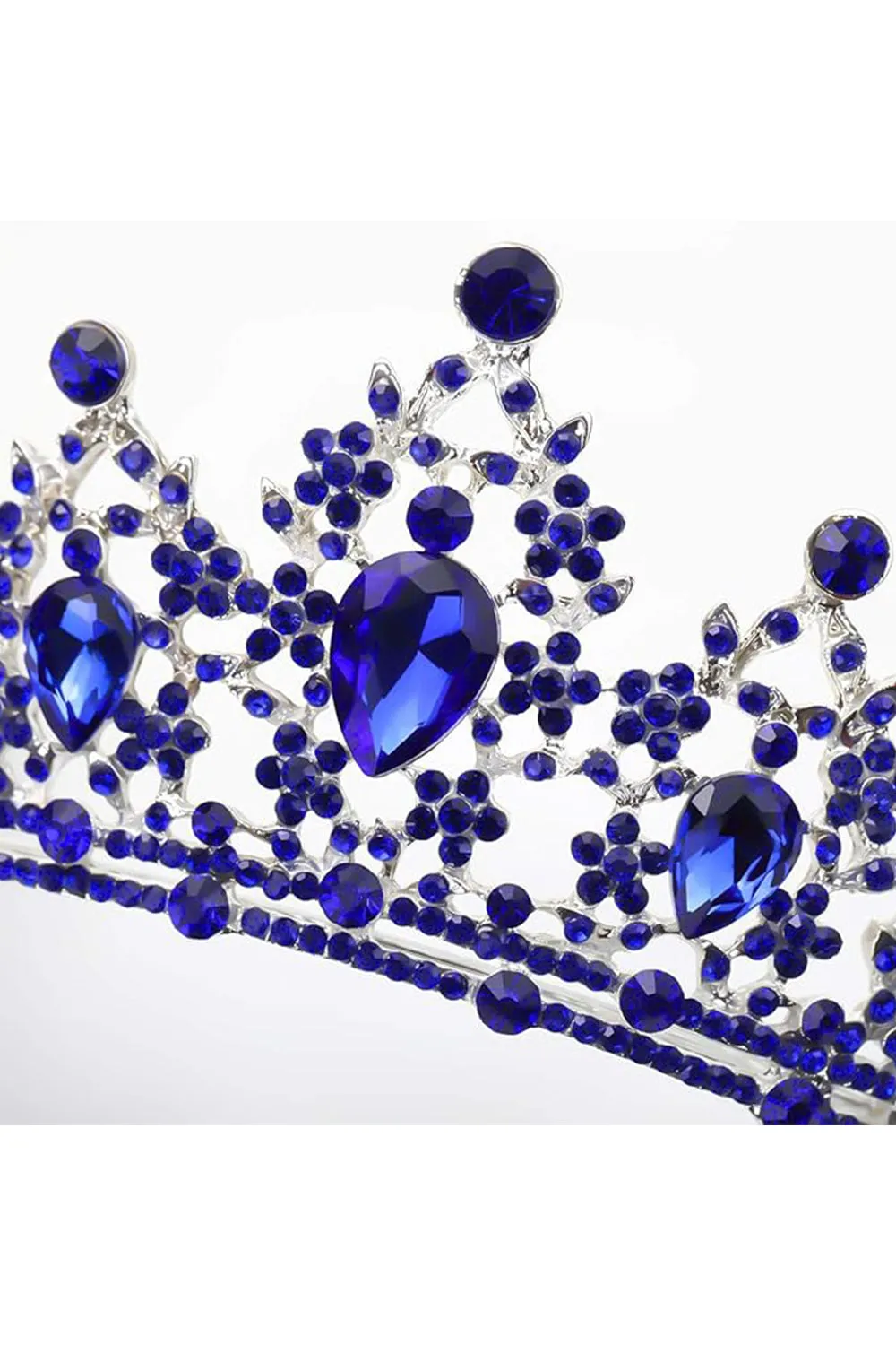 Crystal-Embellished Tiara in Blue Tone