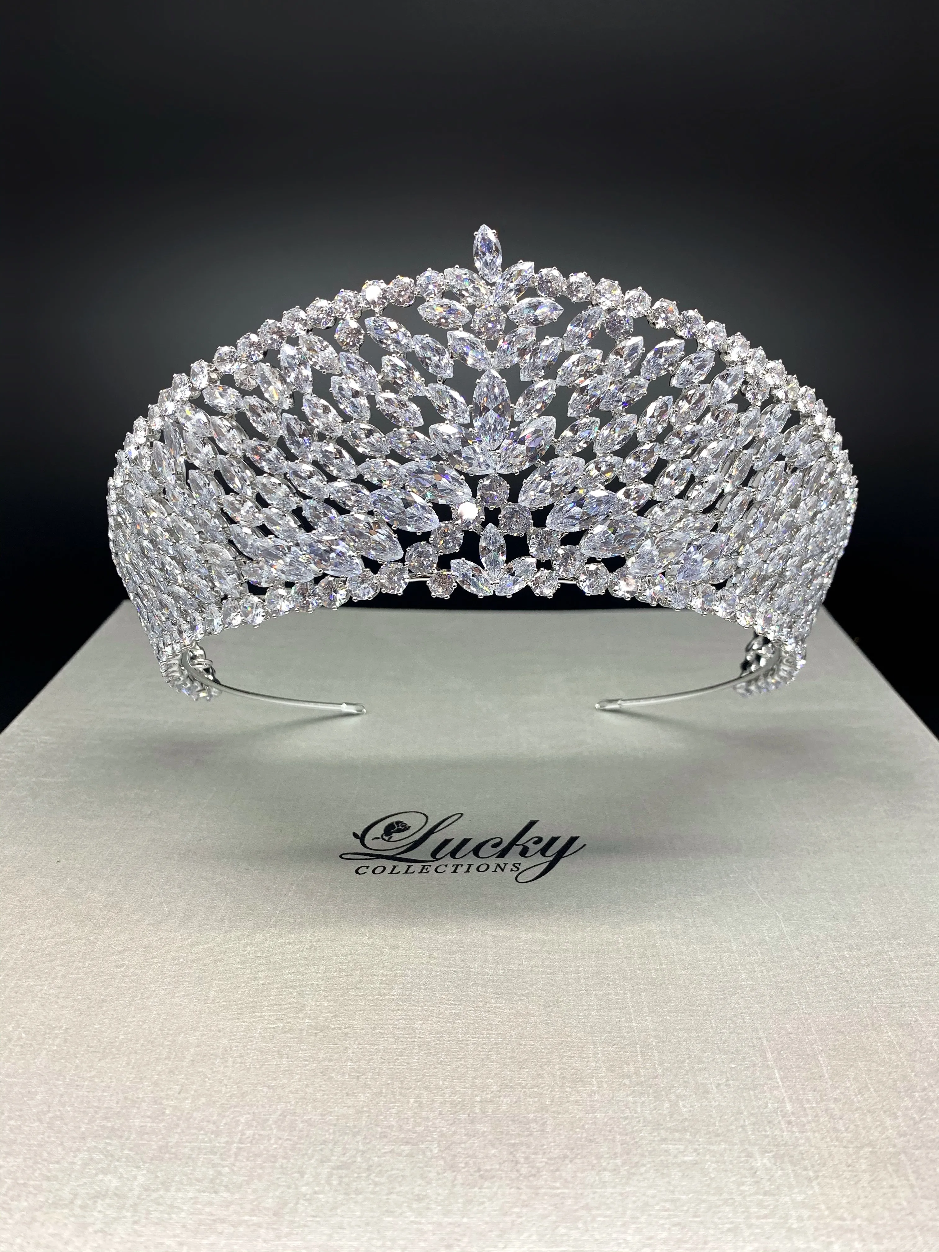 Cubic Zirconia Tiara, Hundred Plus Marquise Cut Perfections