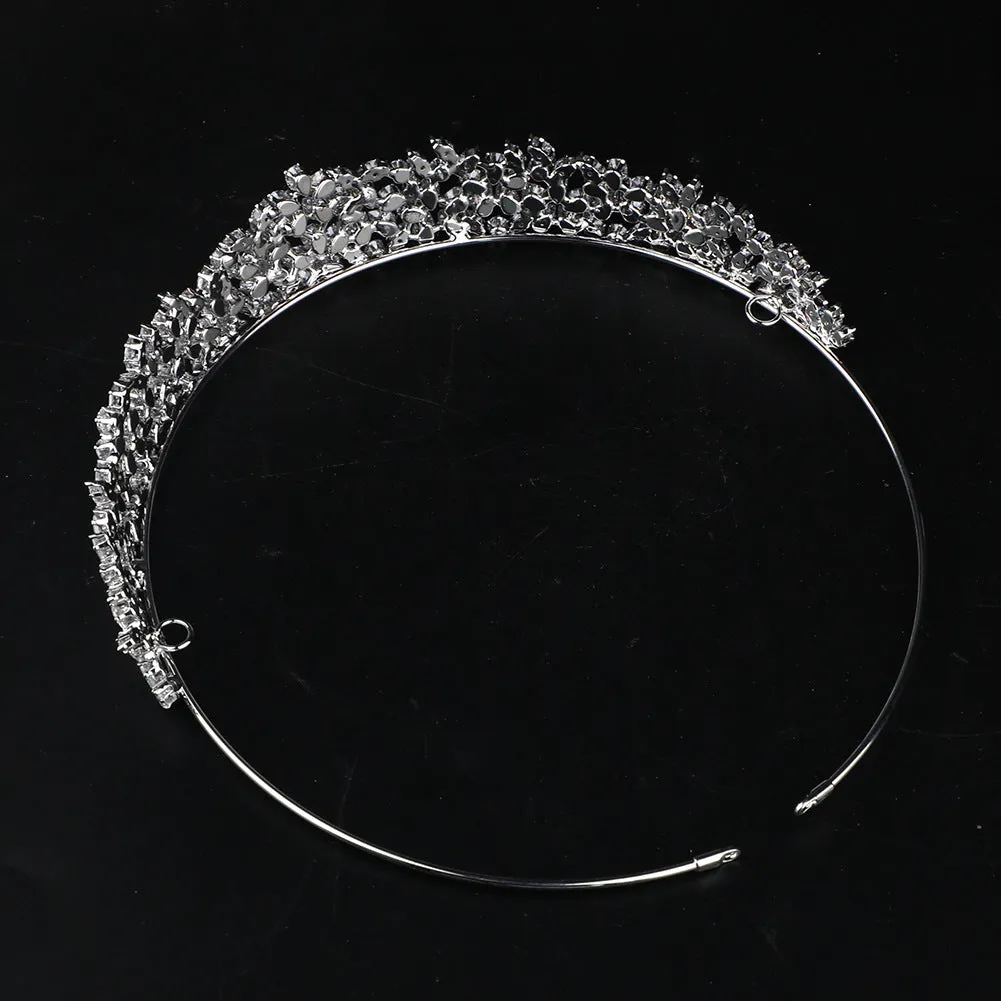 Cubic Zirconia Wedding Tiara for Bridal, Crystal Headband Girl Hair Accessories