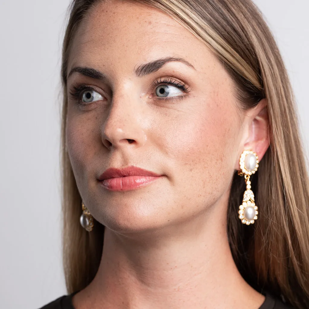 Cultura Pearl and Cabochon Clip Earrings