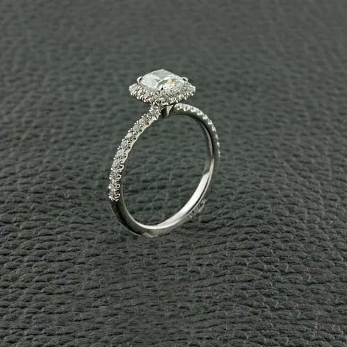 Cushion cut Diamond Halo Ring